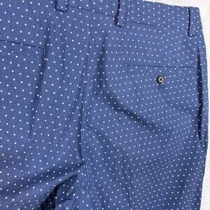 Brooks Brothers Clark Pants Mens 32x30 (Fits 32x31) Blue Polka Dot Chino Stretch